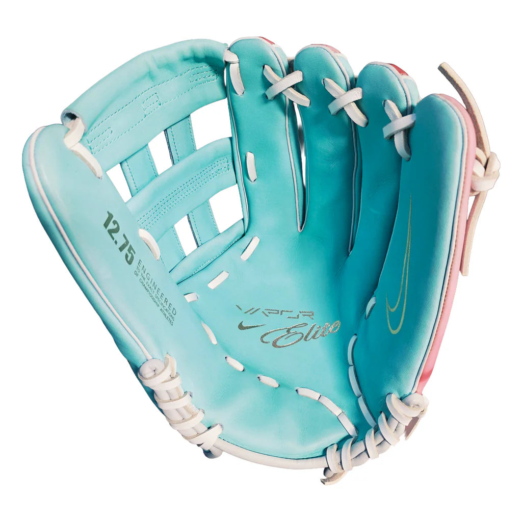 Gant de baseball Nike Vapor Elite H Web 2025, 32,7 cm, pour droitier - Menthe/Blanc/Rose