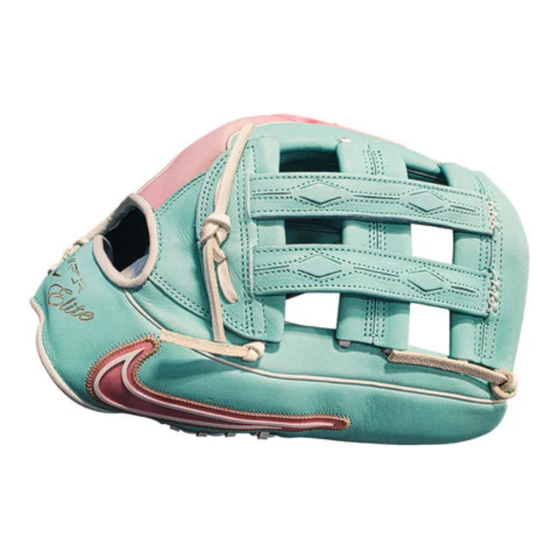Gant de baseball Nike Vapor Elite H Web 2025, 32,7 cm, pour droitier - Menthe/Blanc/Rose