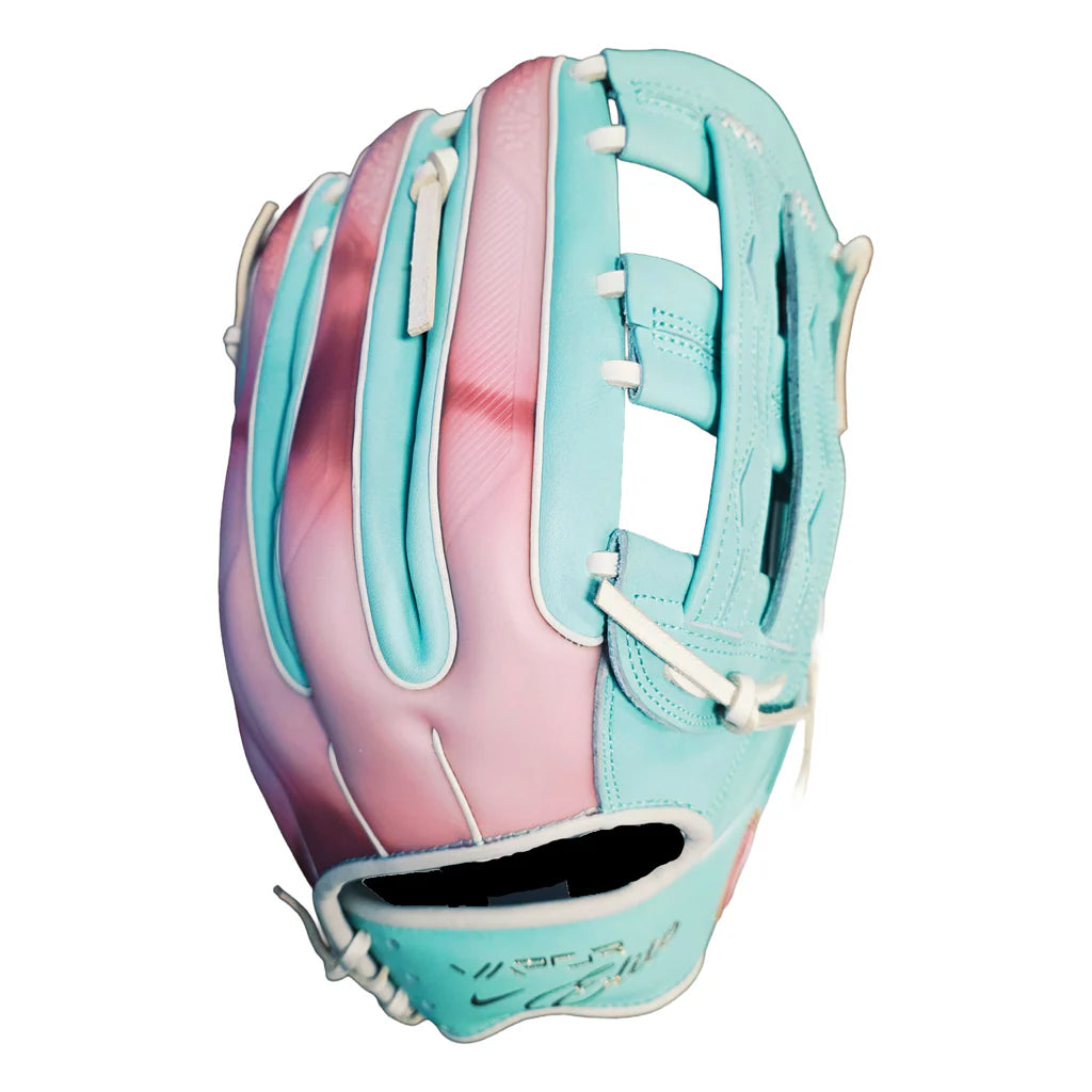 Gant de baseball Nike Vapor Elite H Web 2025, 32,7 cm, pour droitier - Menthe/Blanc/Rose