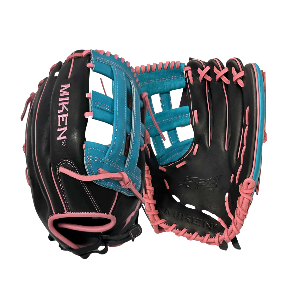 2026 Miken Pro Series 13" Utility Slo-Pitch Glove PRO130-BTEP- Black / Teal / Pink