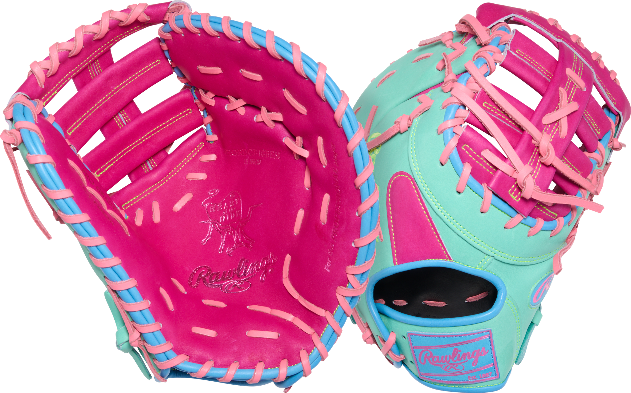 2026 Rawlings Heart of the Hide 13" First Base Baseball Glove PRORDCT-10BEM Berry / Mint