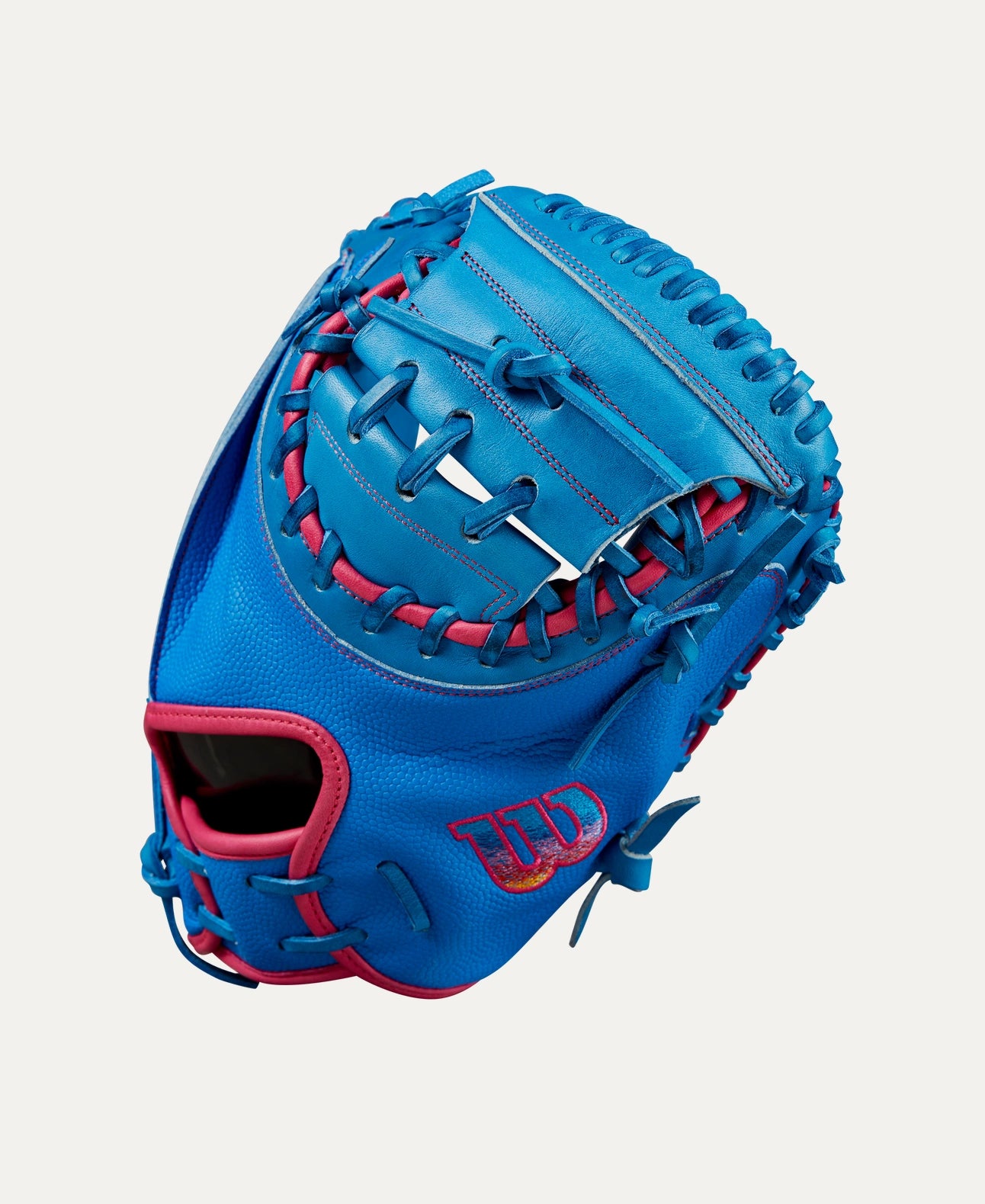 Gant de receveur Wilson A2000 CM33SS 2026, 84 cm, main droite, bleu marine/bleu ciel