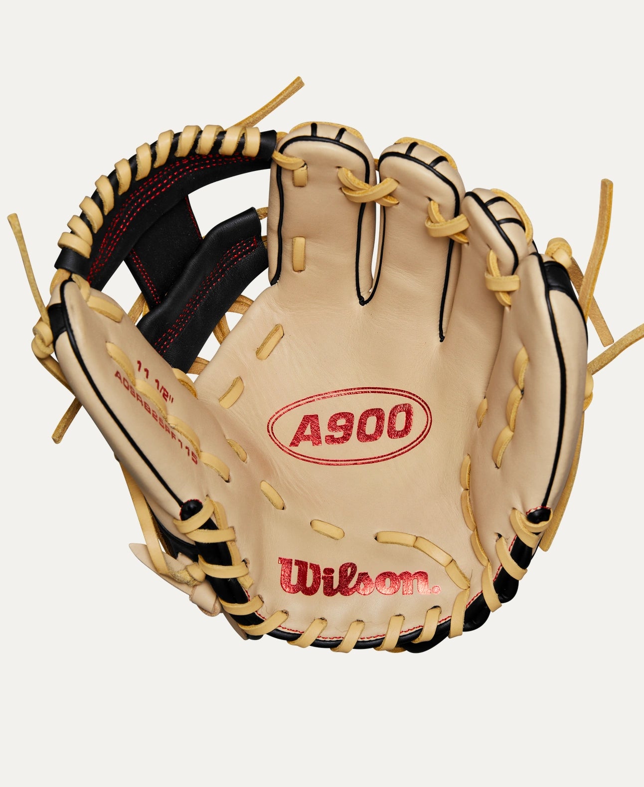 2025 Wilson A900 PF115 11.5" Infield Baseball Glove Right Hand Throw-Blonde/Black/Red
