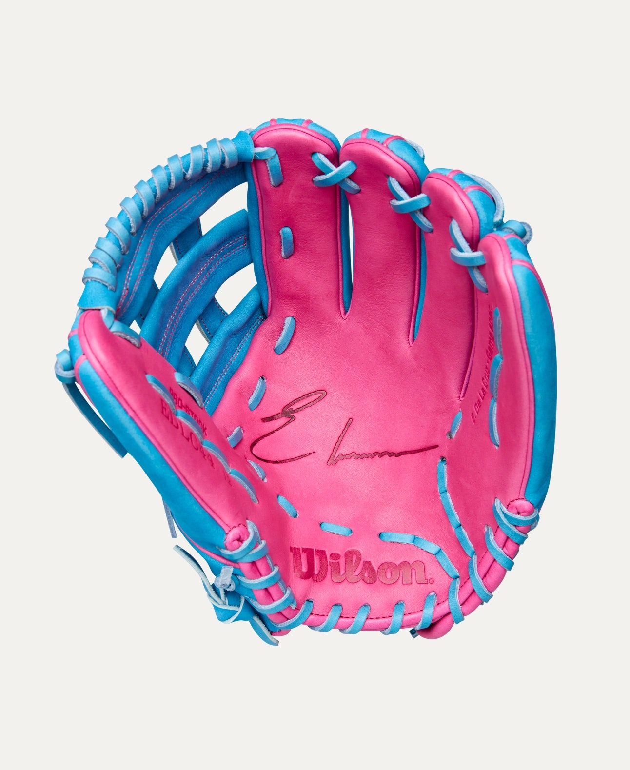2025 Wilson A2000 Elly De La Cruz GM 12" Infield Baseball Glove Right Hand Throw-Pink/Sky Blue
