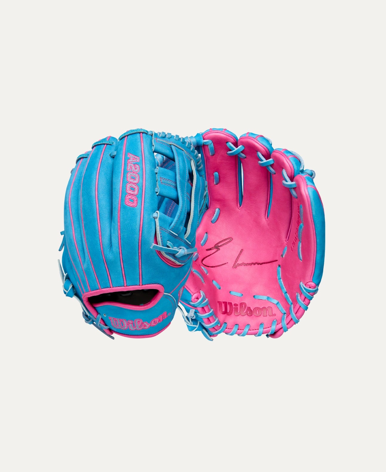 2025 Wilson A2000 Elly De La Cruz GM 12" Infield Baseball Glove Right Hand Throw-Pink/Sky Blue