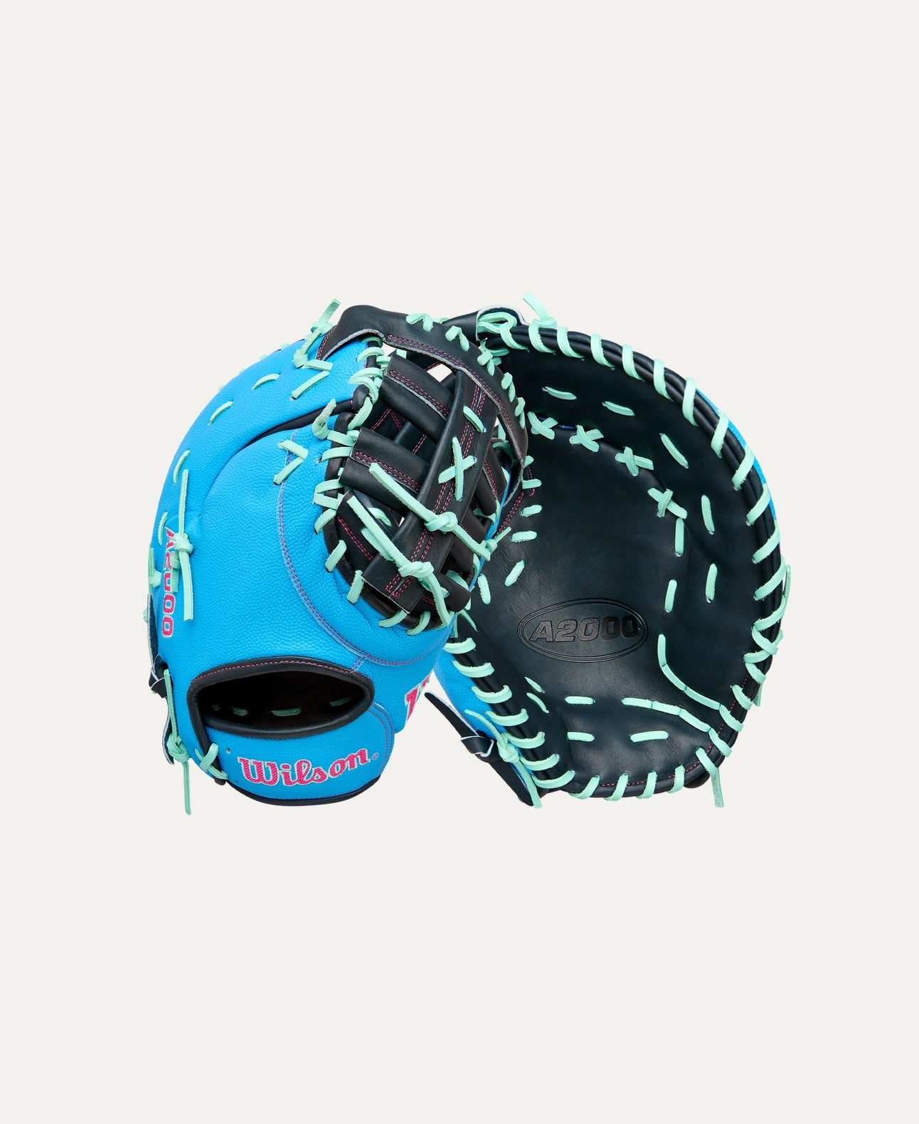 2025 Wilson A2000 Fall 1677SS 12.5" First Base Baseball Glove- Navy Palm/Sky Blue SS/Seafoam