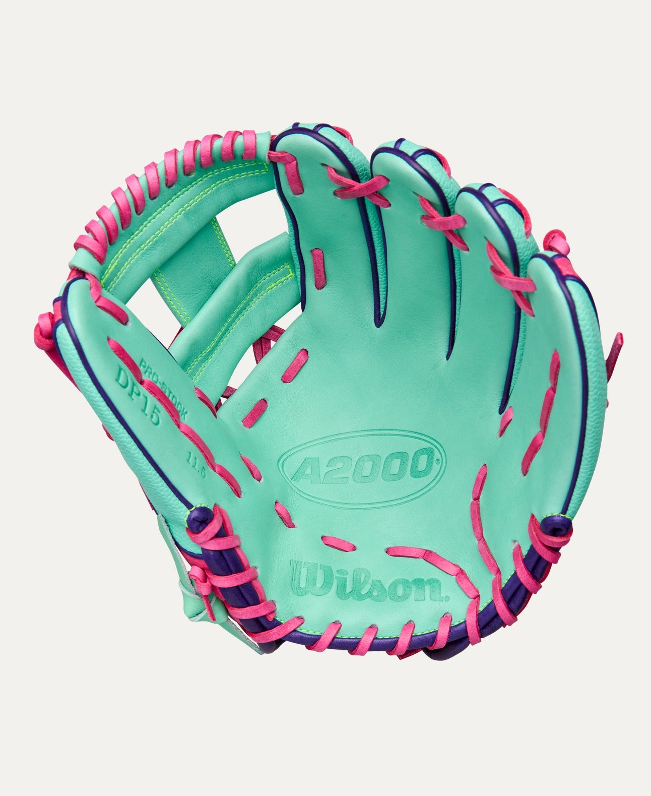 2025 Wilson A2000 Fall DP15SS 11.5" Infield Baseball Glove Right Hand Throw-Seafoam SS/Pink SS/Yellow