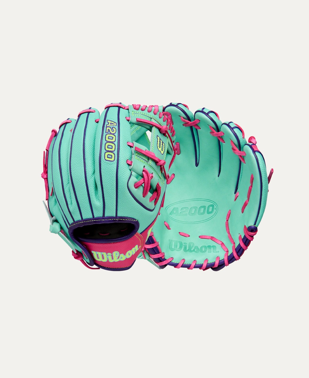 2025 Wilson A2000 Fall DP15SS 11.5" Infield Baseball Glove Right Hand Throw-Seafoam SS/Pink SS/Yellow