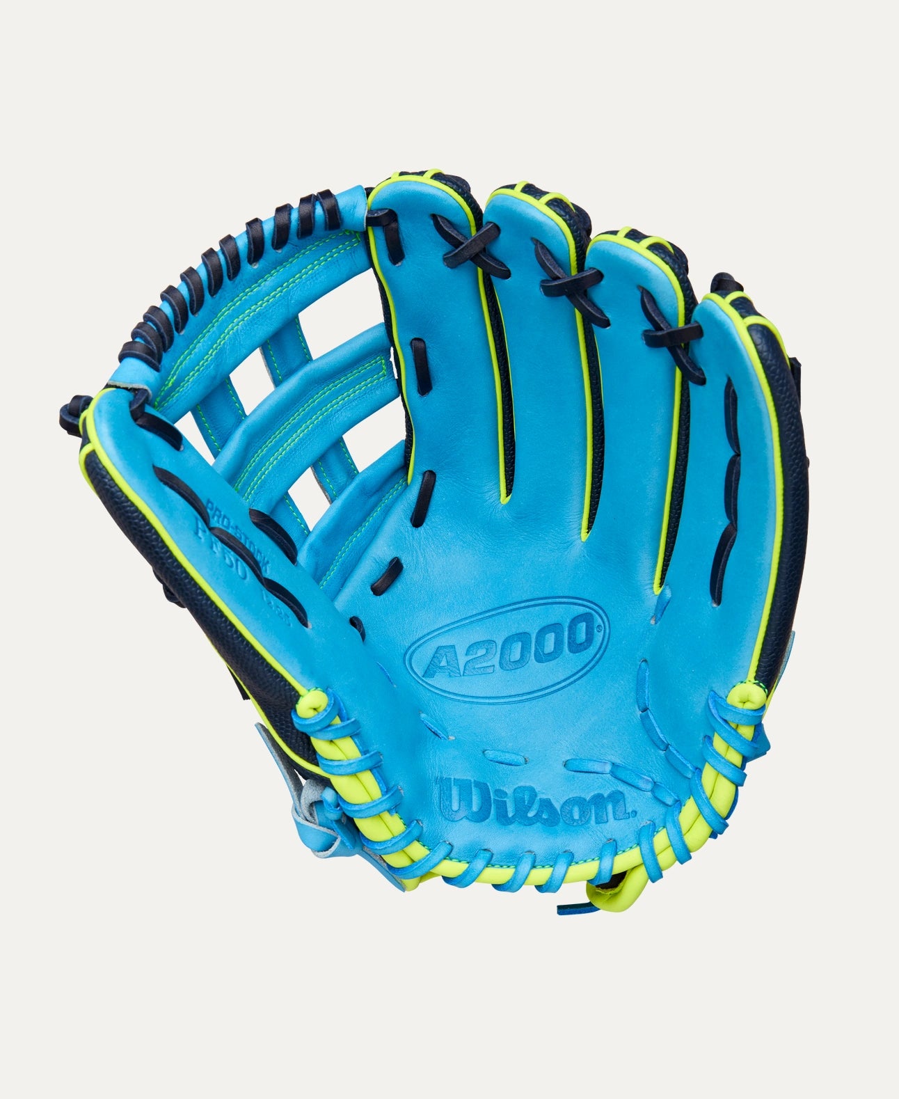 2025 Wilson A2000 Fall PF50SS 12.5" Outfield Baseball Glove Right Hand Throw- Skyblue/Navy SS/Yellow