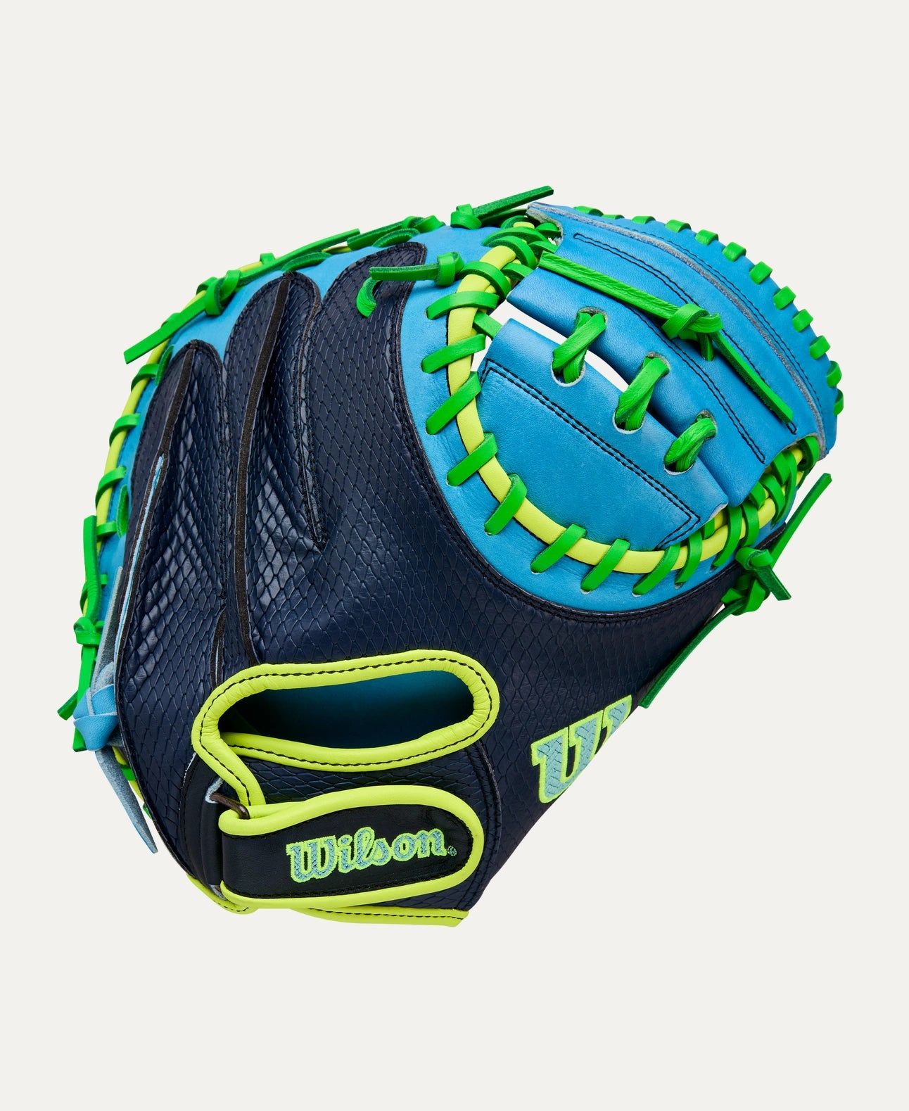 2025 Wilson A2000 Fall PF33SS 33" Catchers Baseball Glove Right Hand Throw-Skyblue/Navy SS/Yellow/Green
