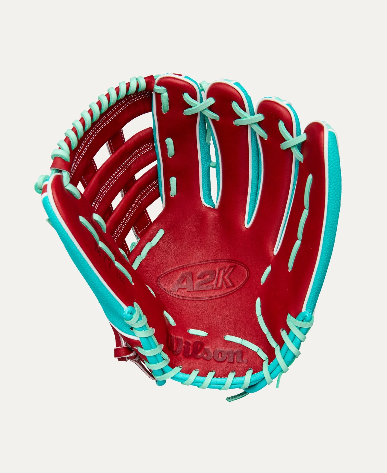 2025 Wilson A2K MY7 12.5" Outfield Baseball Glove- Brick red/Seafoam/Pink/White