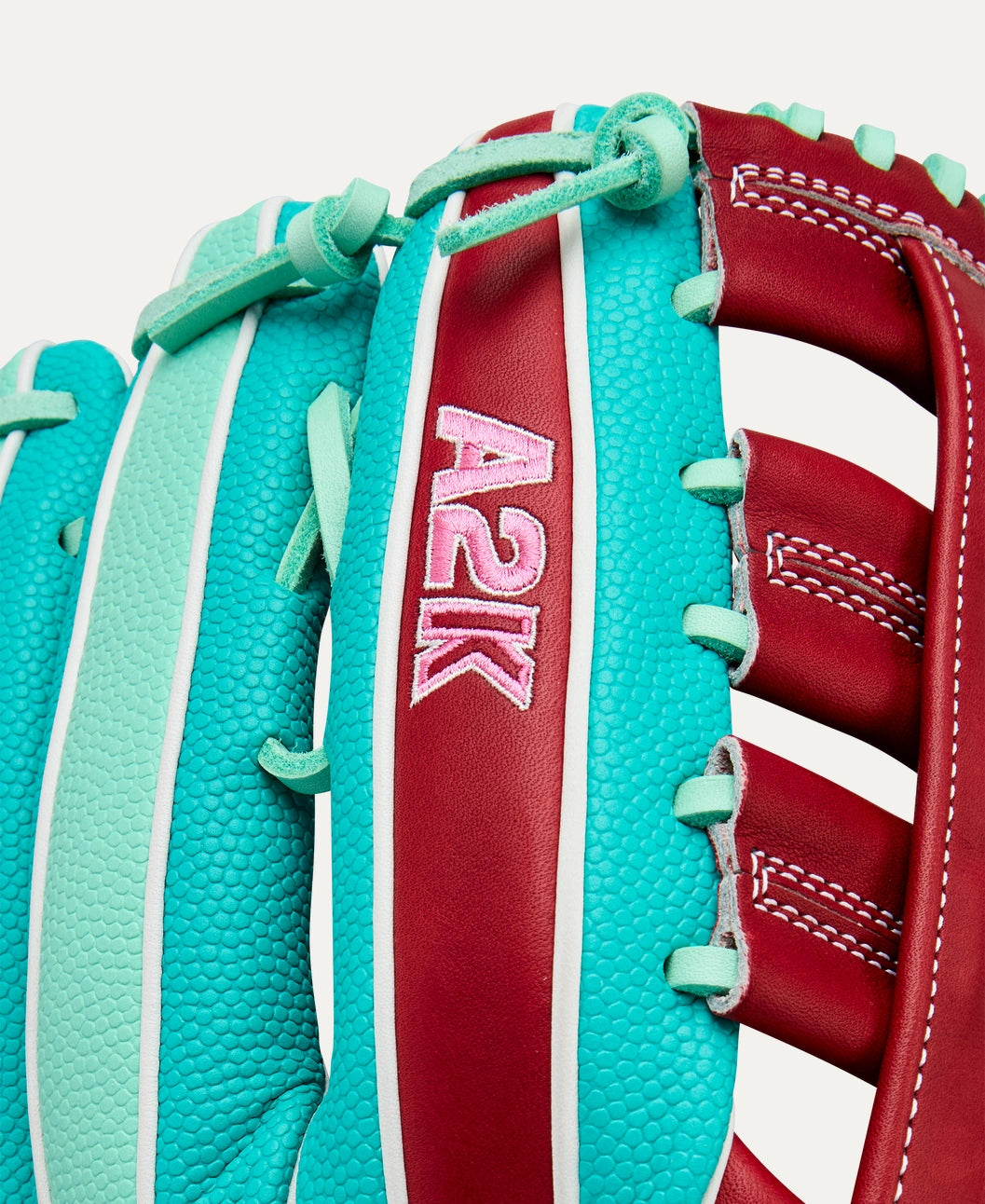 2025 Wilson A2K MY7 12.5" Outfield Baseball Glove- Brick red/Seafoam/Pink/White