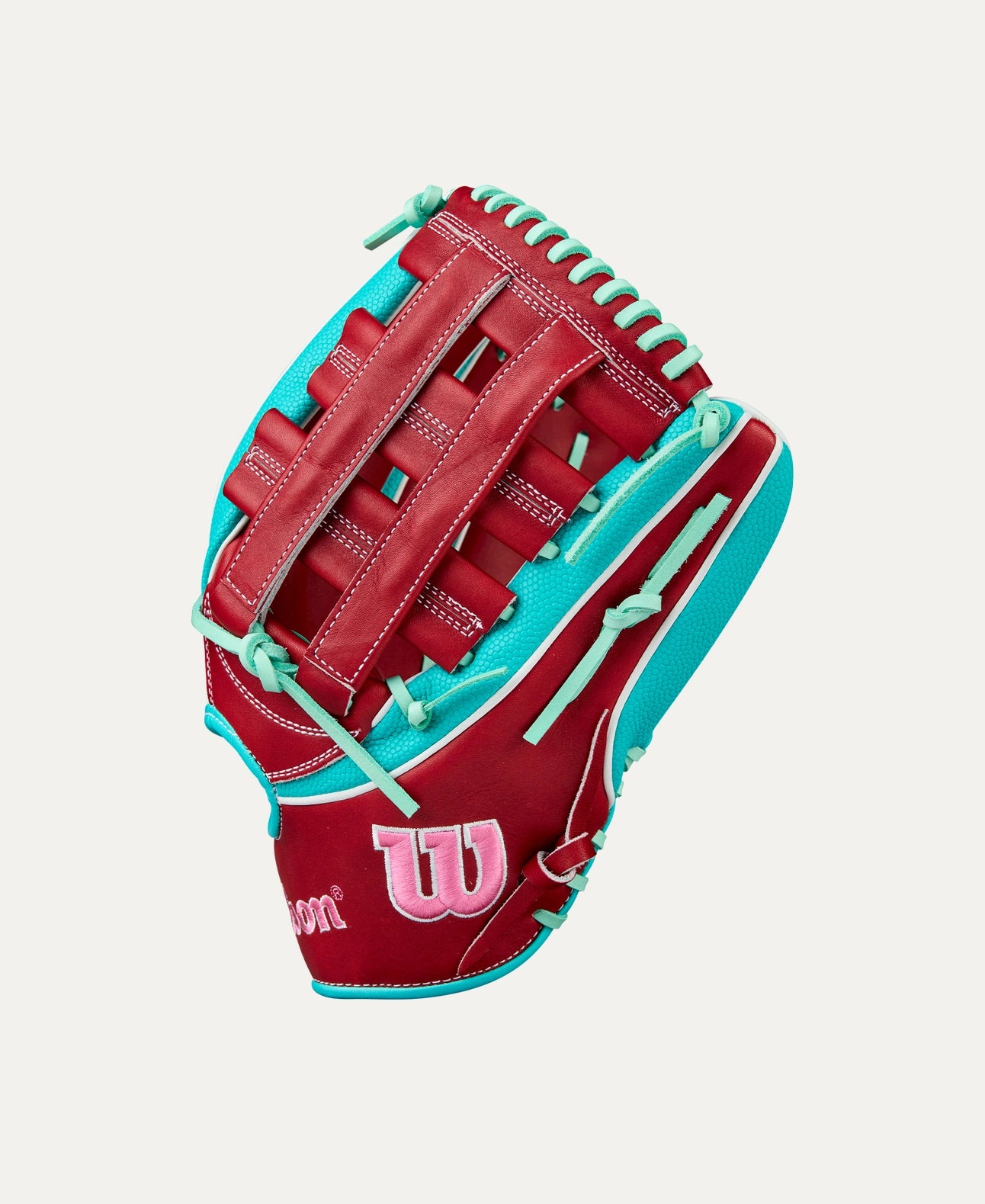 2025 Wilson A2K MY7 12.5" Outfield Baseball Glove- Brick red/Seafoam/Pink/White