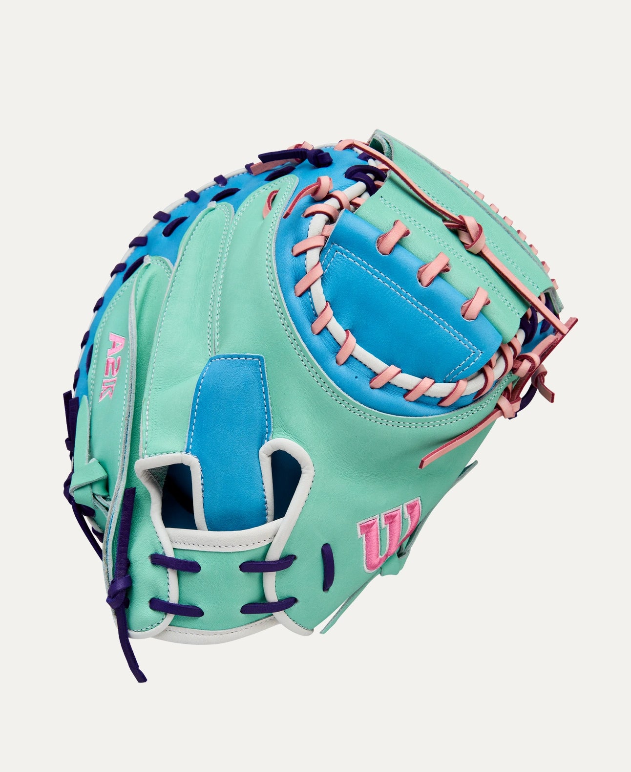 2025 Wilson A2K Fall 1734 34" Catchers Baseball Glove Right Hand Throw - Skyblue-Seafoam-Purple-Pink