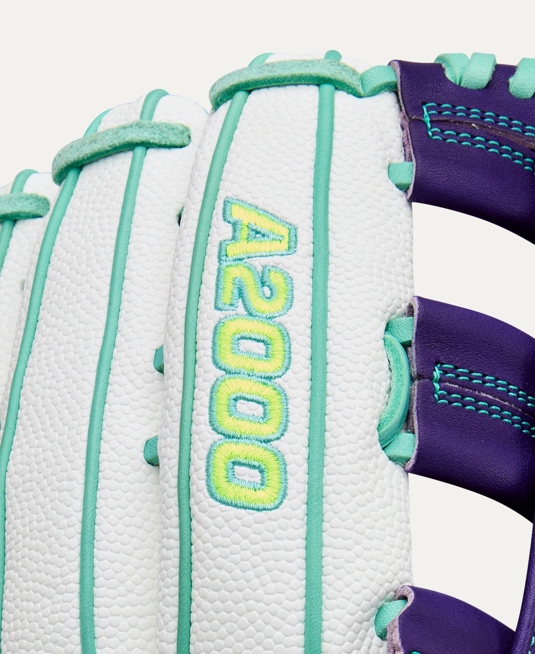 2025 Wilson A2000 Fall FP50 12.25" Outfield Softball Glove Right Hand Throw-Purple/White SS/Seafoam