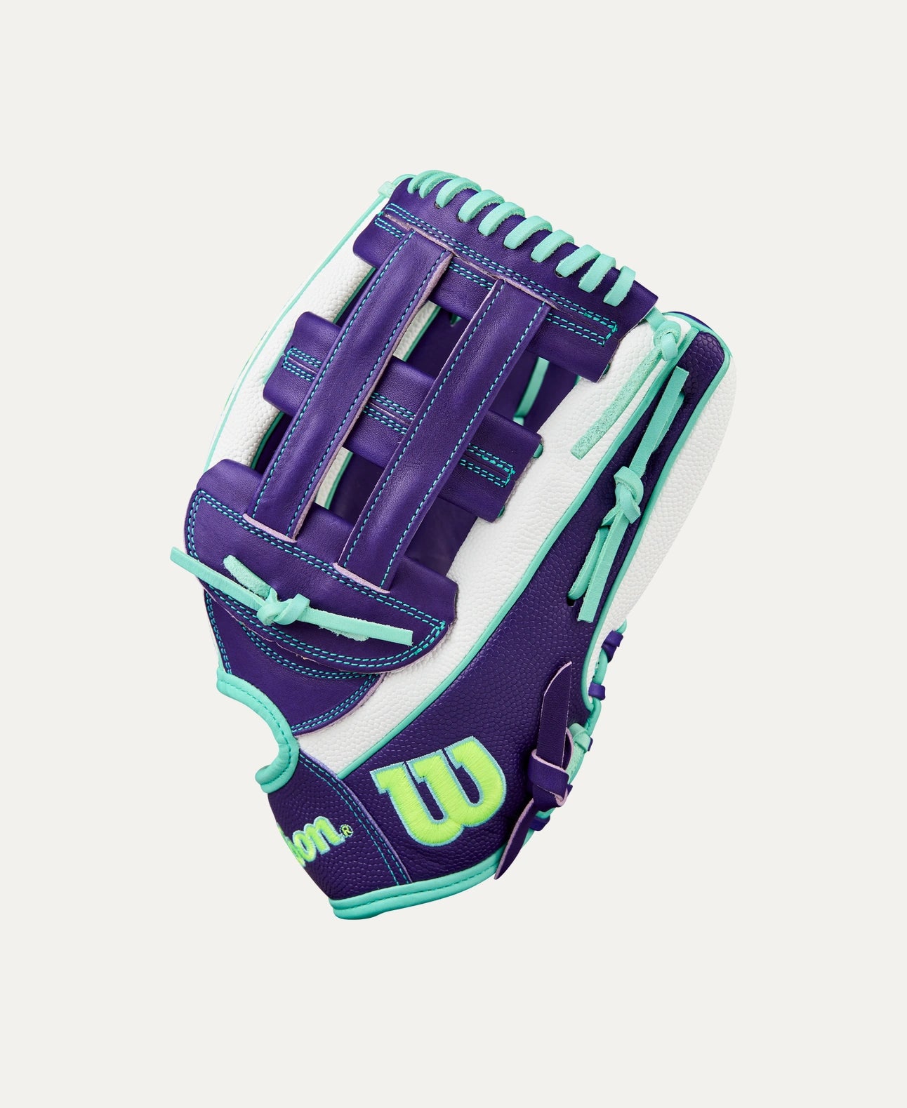 2025 Wilson A2000 Fall FP50 12.25" Outfield Softball Glove Right Hand Throw-Purple/White SS/Seafoam