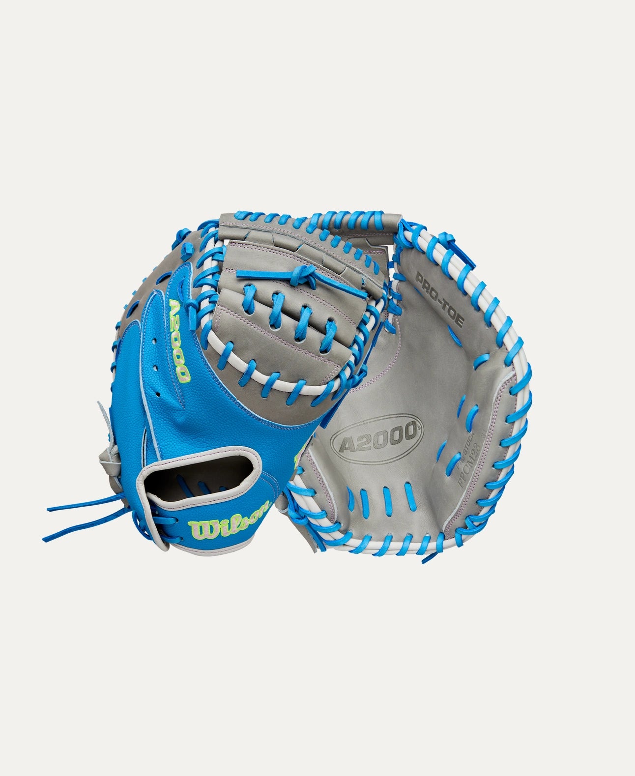 2025 Wilson A2000 FPCM23 Fall 34" Catchers Softball Glove Right Hand Throw-Skyblue/Grey/Yellow