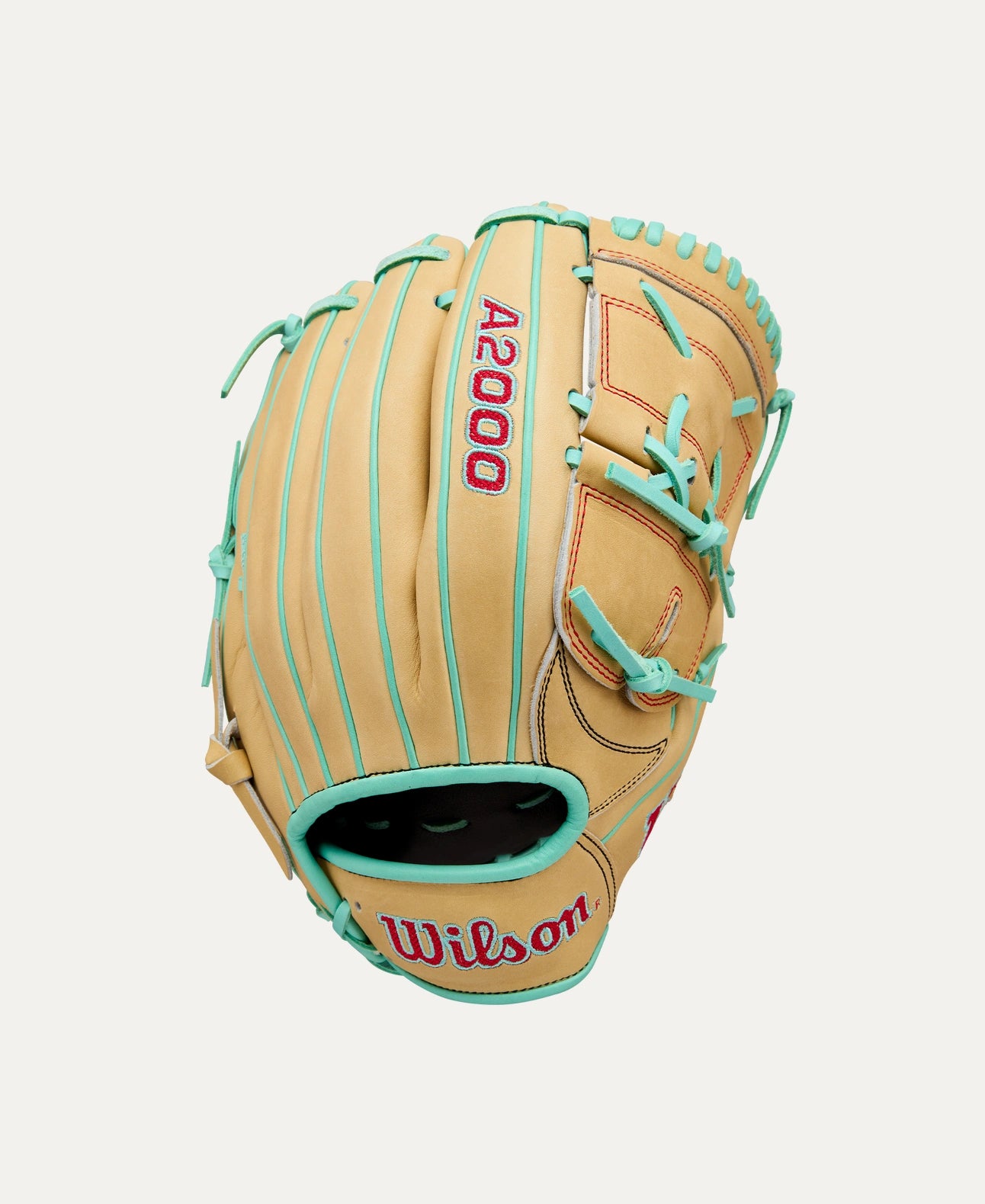 2025 Wilson A2000 B2 Fall 12" Pitchers Baseball Glove- Blonde/Seafoam/Red