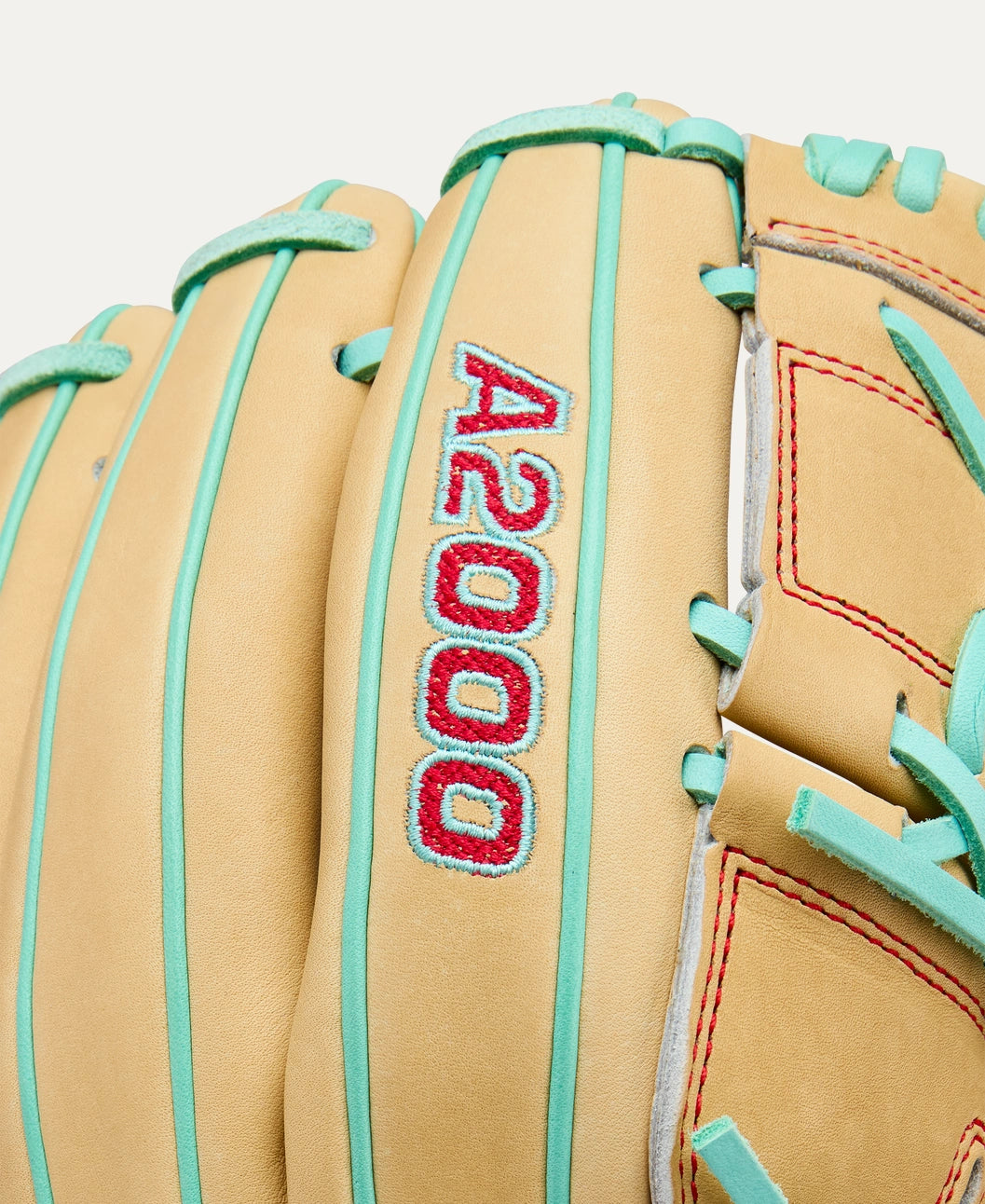 2025 Wilson A2000 B2 Fall 12" Pitchers Baseball Glove- Blonde/Seafoam/Red