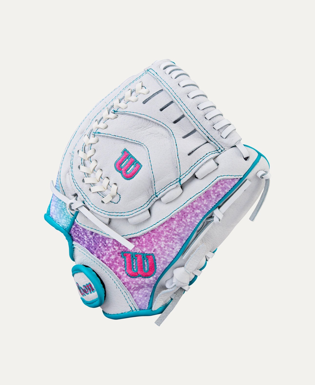 2025 Wilson Flash 11" Utility Softball Glove Right Hand Throw-White/Purple/Teal