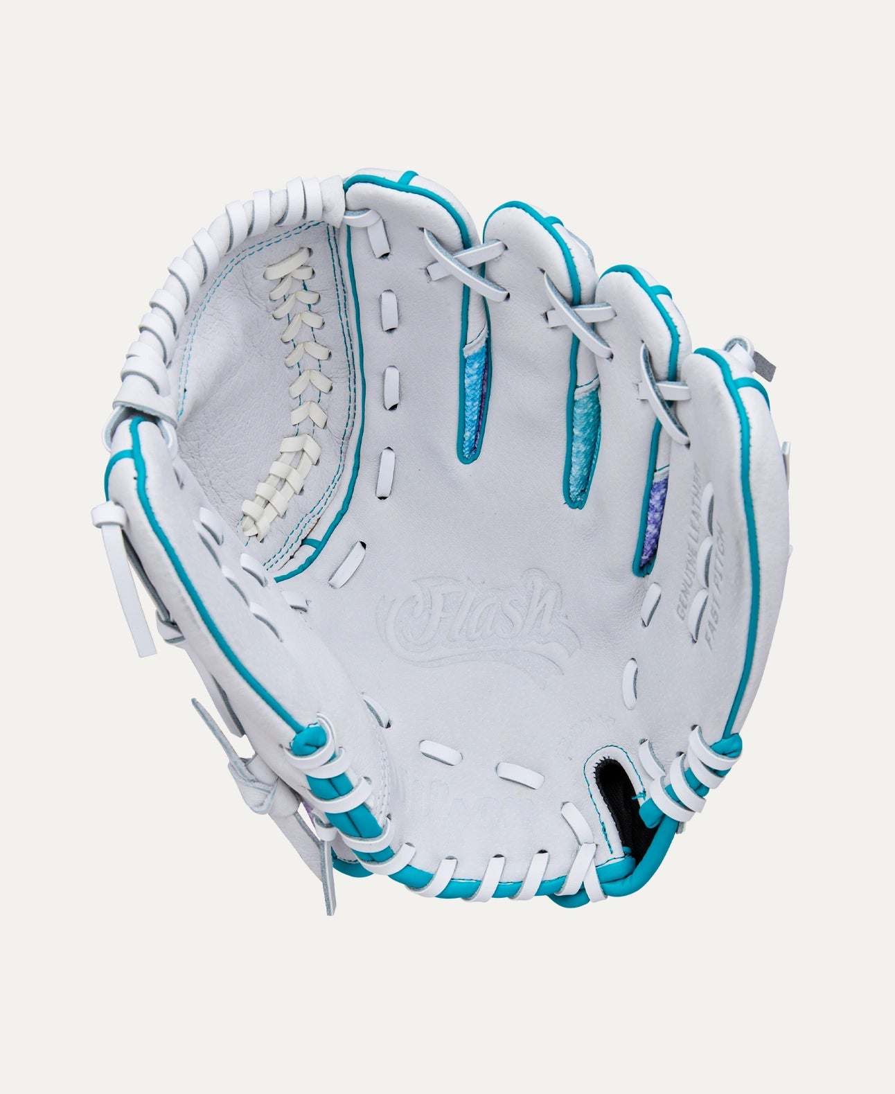 2025 Wilson Flash 11" Utility Softball Glove Right Hand Throw-White/Purple/Teal