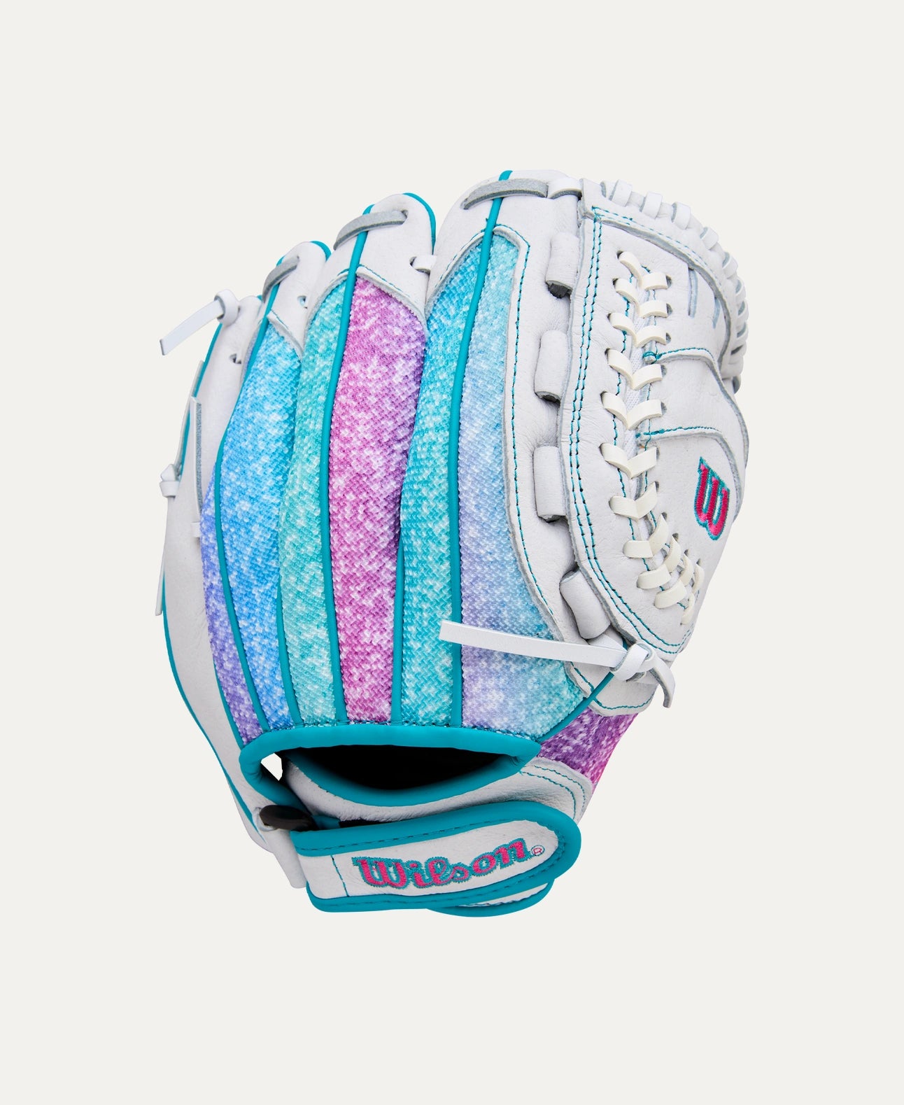 2025 Wilson Flash 11" Utility Softball Glove Right Hand Throw-White/Purple/Teal