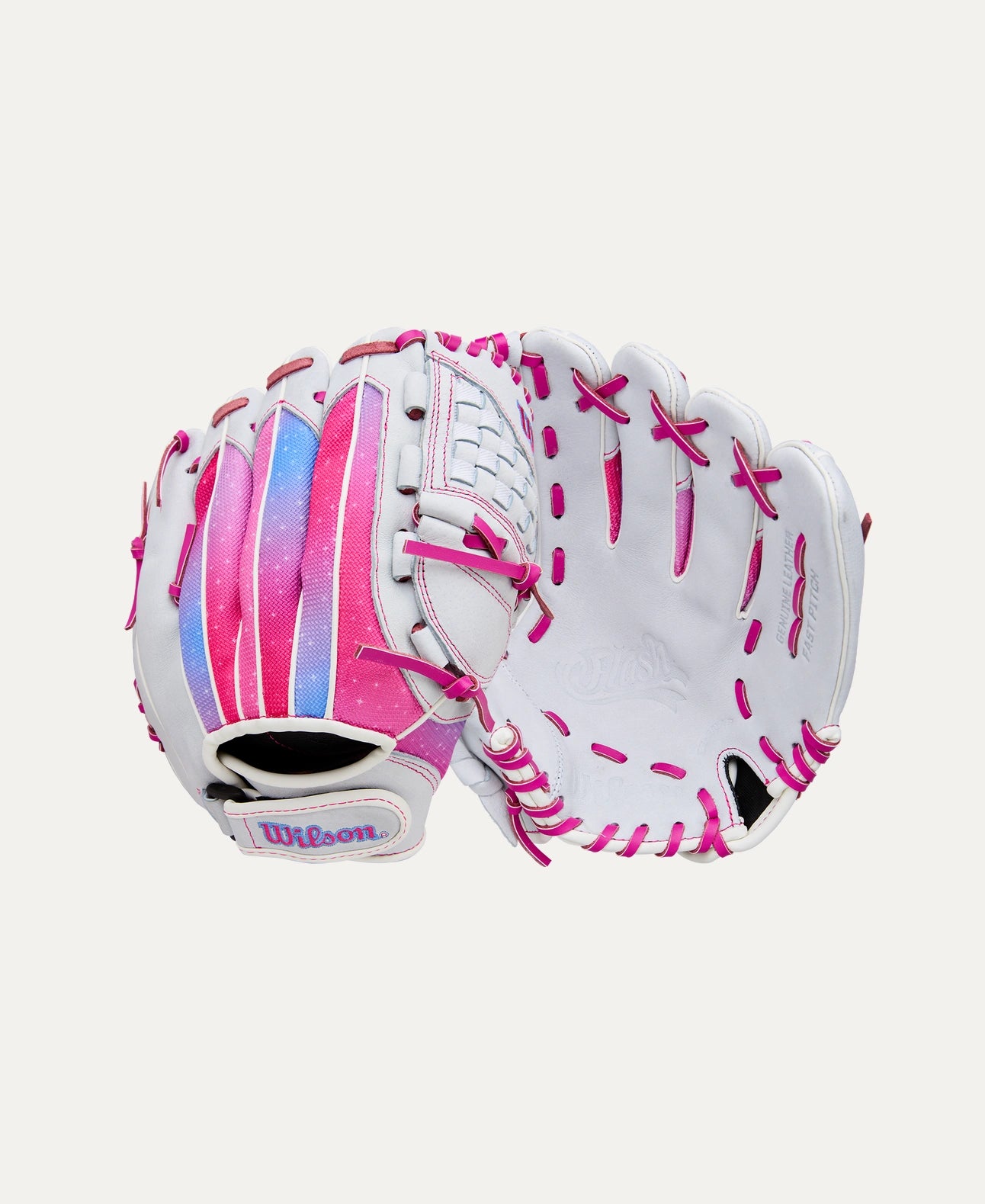 2025 Wilson Flash 11.5" Utility Softball Glove- White/Pink