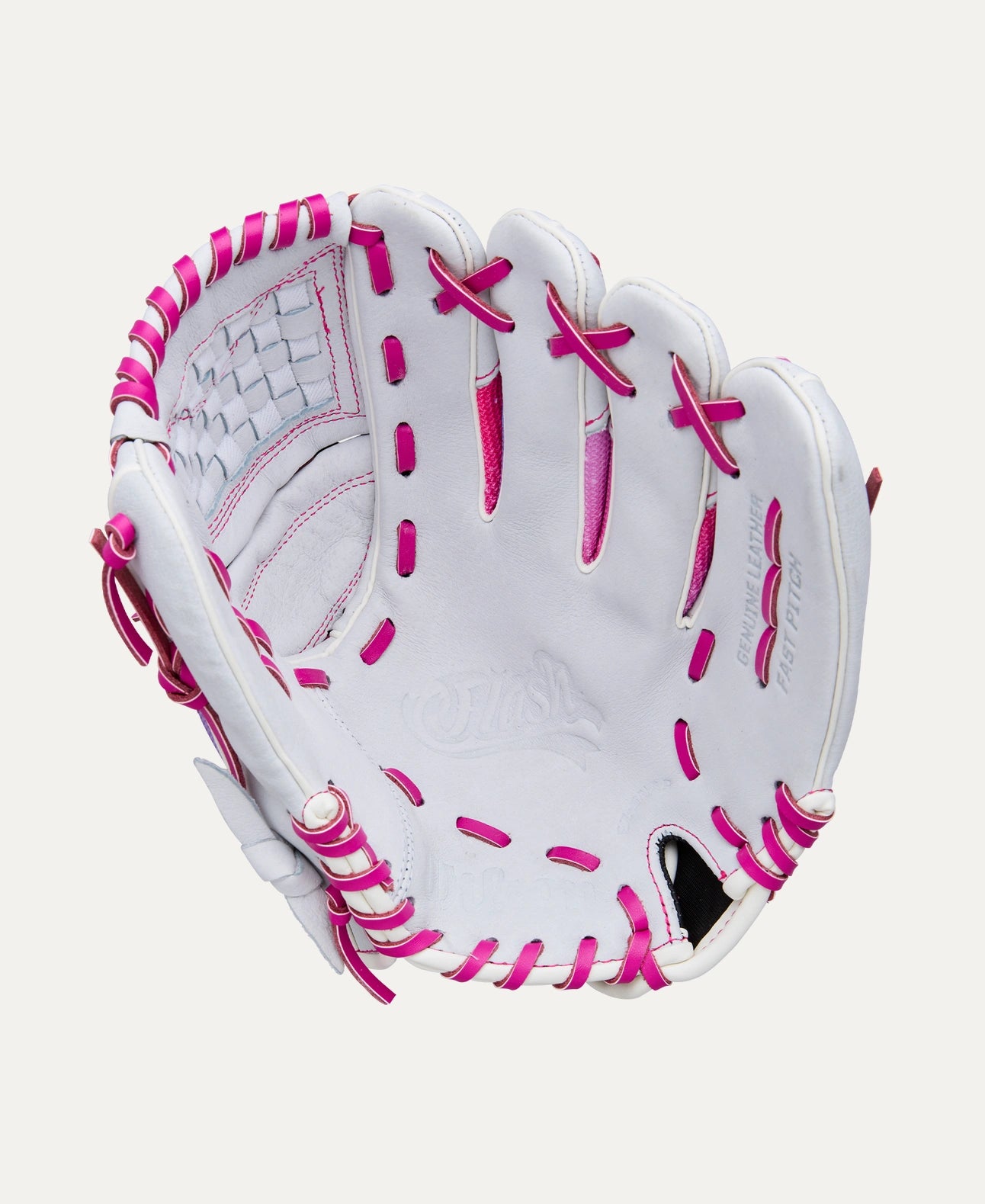 2025 Wilson Flash 11.5" Utility Softball Glove- White/Pink
