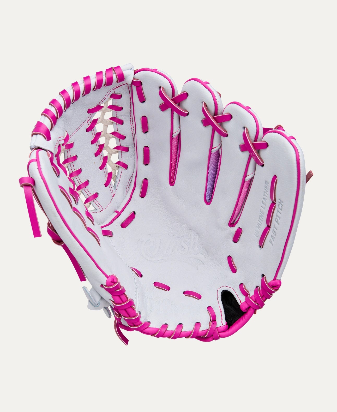 2025 Wilson Flash 12" Utility Softball Glove- White/Pink