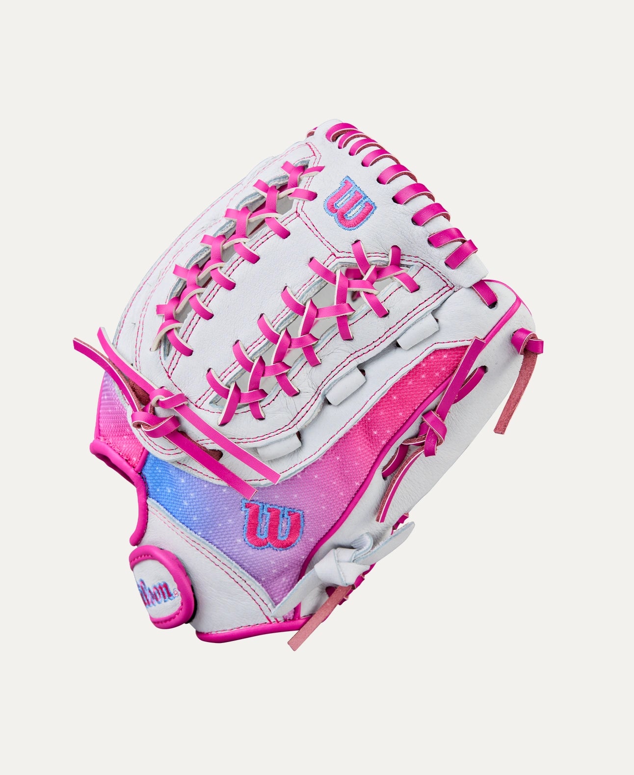 2025 Wilson Flash 12" Utility Softball Glove- White/Pink