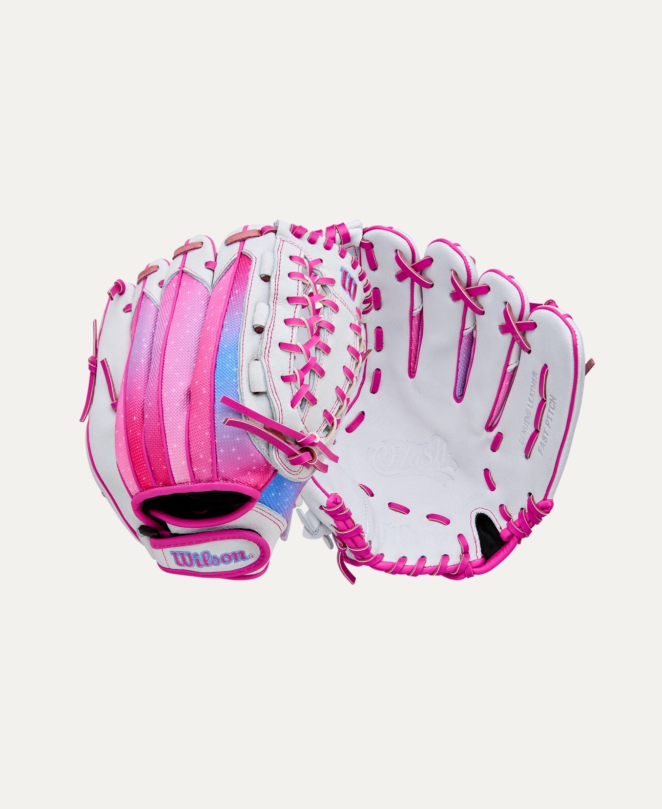 2025 Wilson Flash 12" Utility Softball Glove- White/Pink