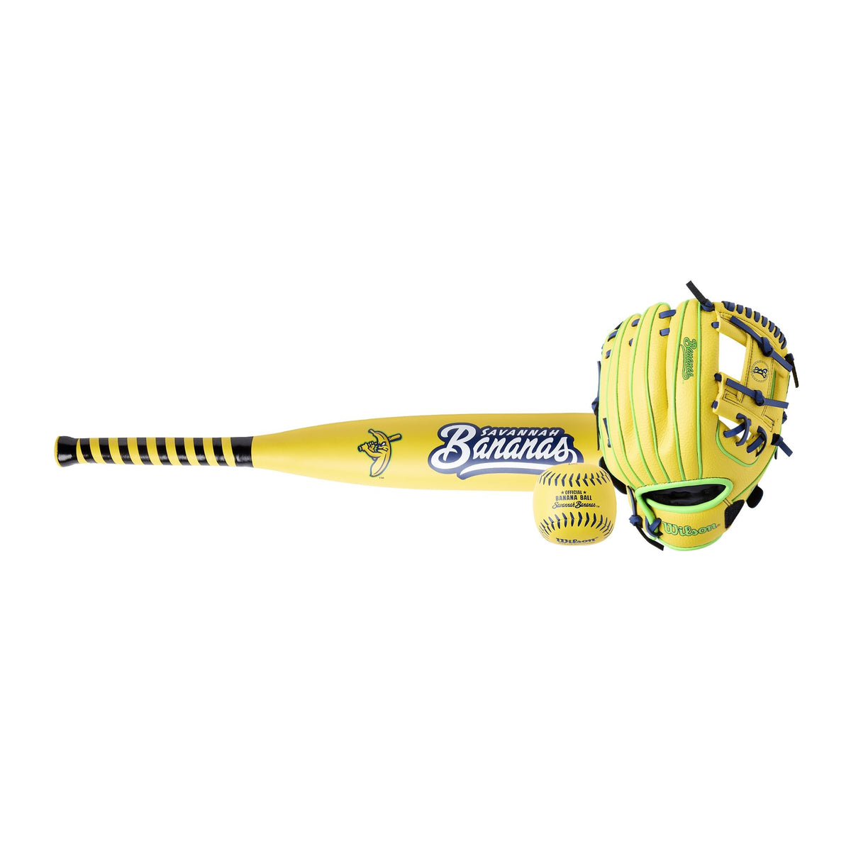 2027 Wilson Bananaball 10" Youth Utility Baseball Glove/Ball/Bat Kit  WBW10410410 - Right Hand Throw