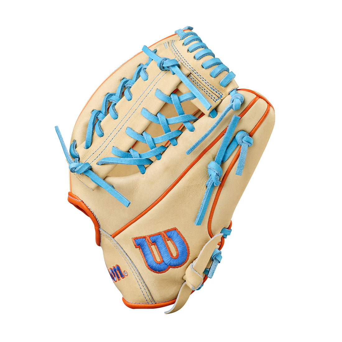 Gant de baseball utilitaire Wilson A2000 PF89 29,2 cm (11,5 po), lancer main droite, blond/orange/bleu ciel, 2026