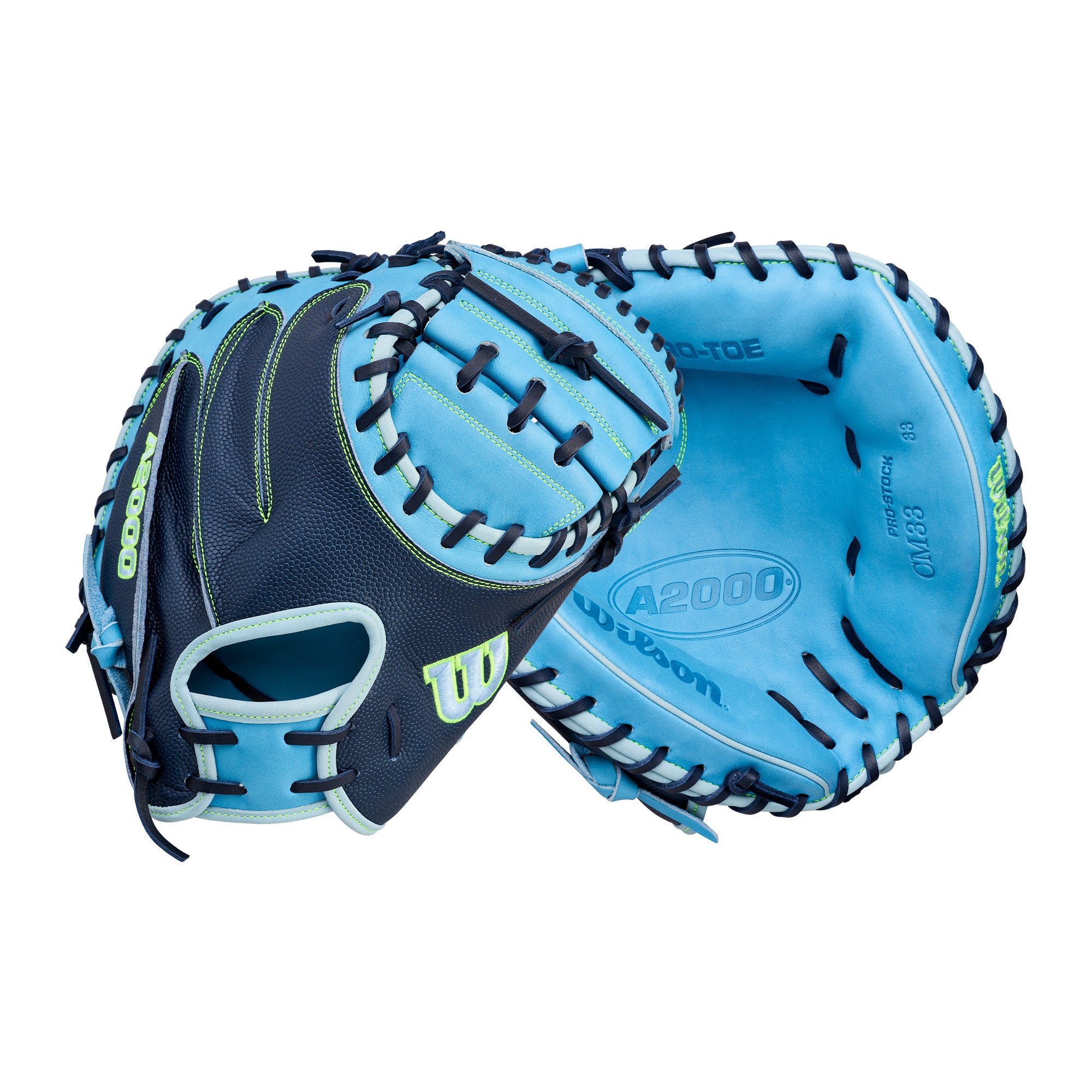 2026 Wilson A2000 CM33SS 33" Catchers  Glove Right Hand Throw - Navy / Sky Blue