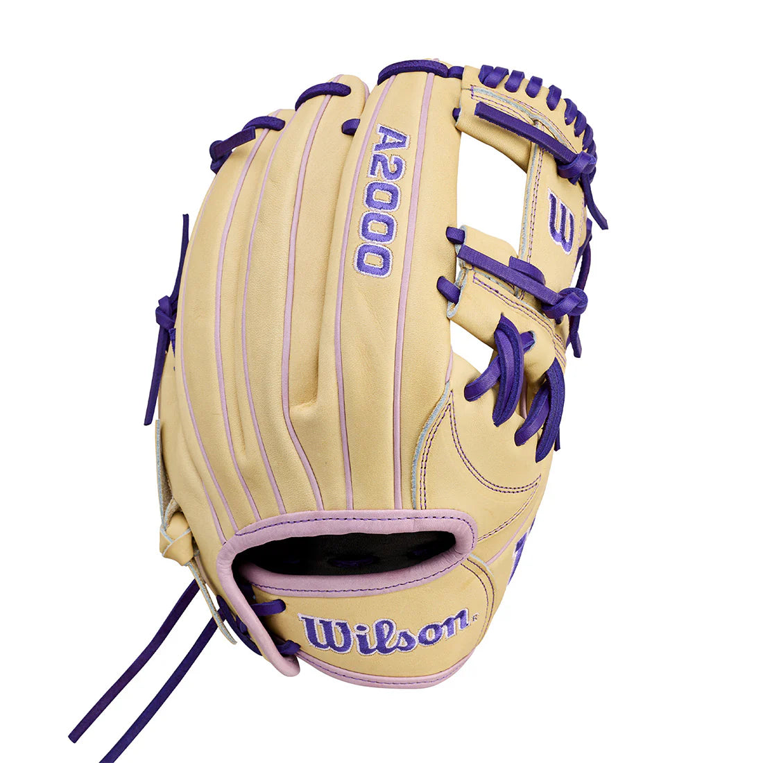 2026 Wilson A2000 H12 12" Infield Softball Glove Right Hand Throw- Blonde / Lavender / Purple
