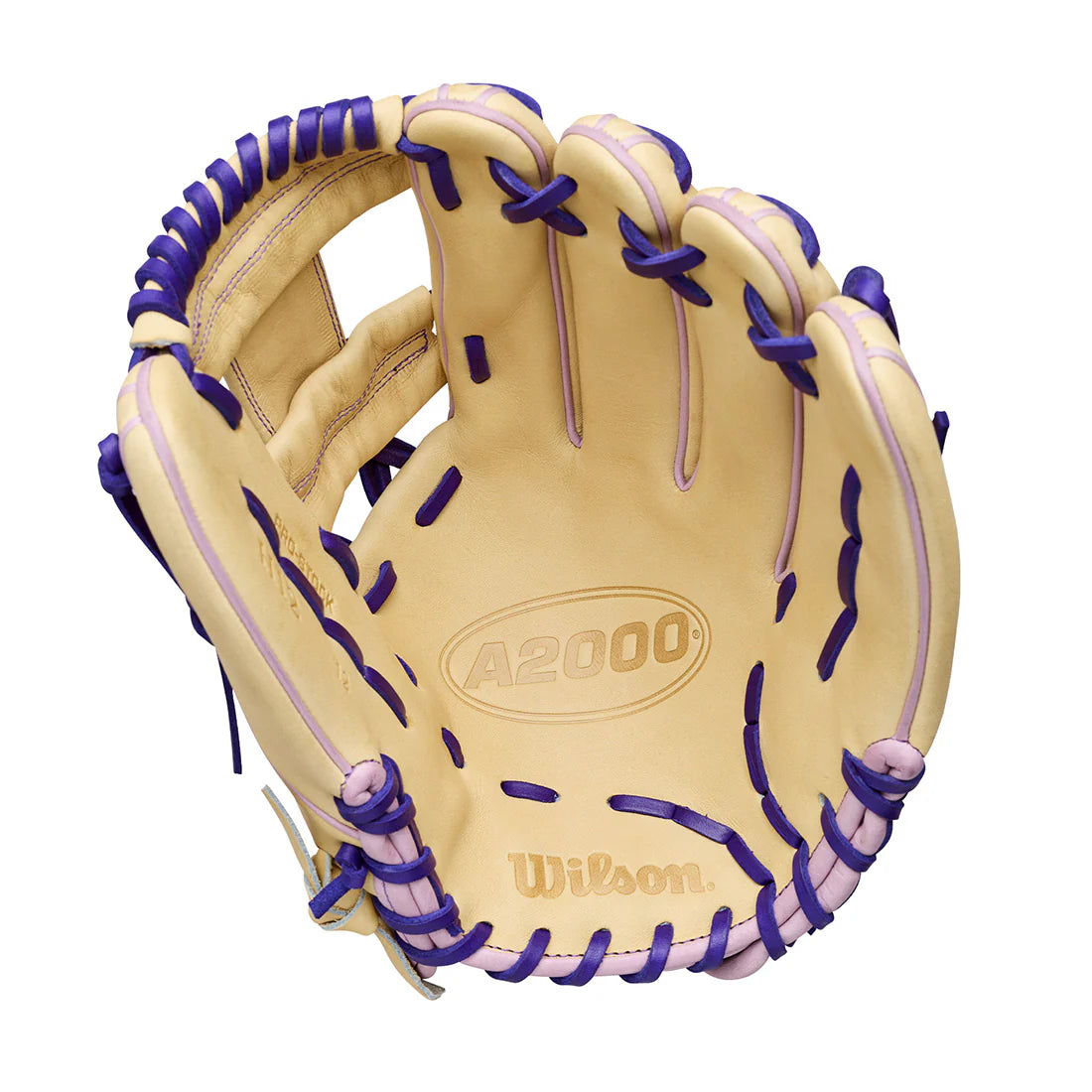 2026 Wilson A2000 H12 12" Infield Softball Glove Right Hand Throw- Blonde / Lavender / Purple