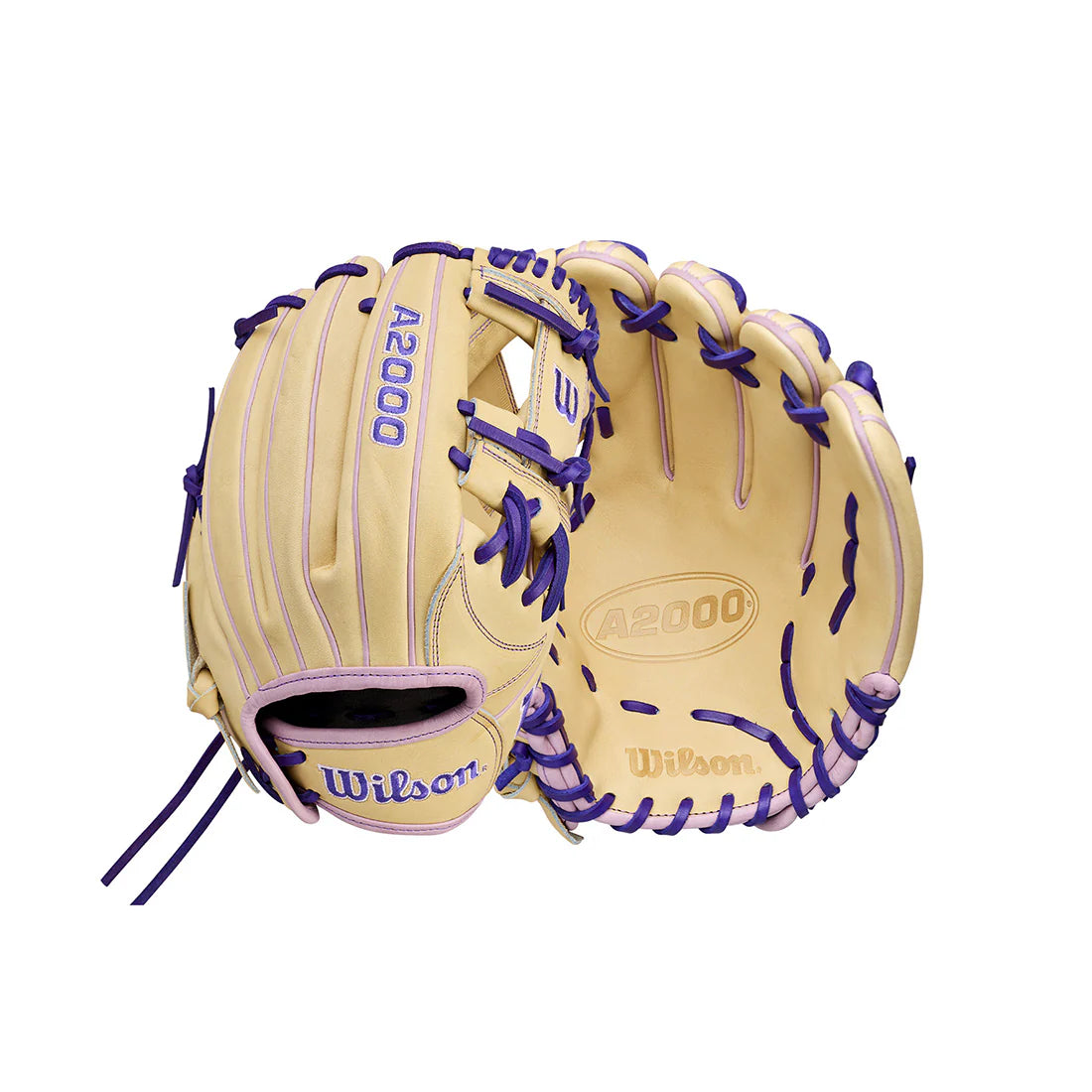 2026 Wilson A2000 H12 12" Infield Softball Glove Right Hand Throw- Blonde / Lavender / Purple