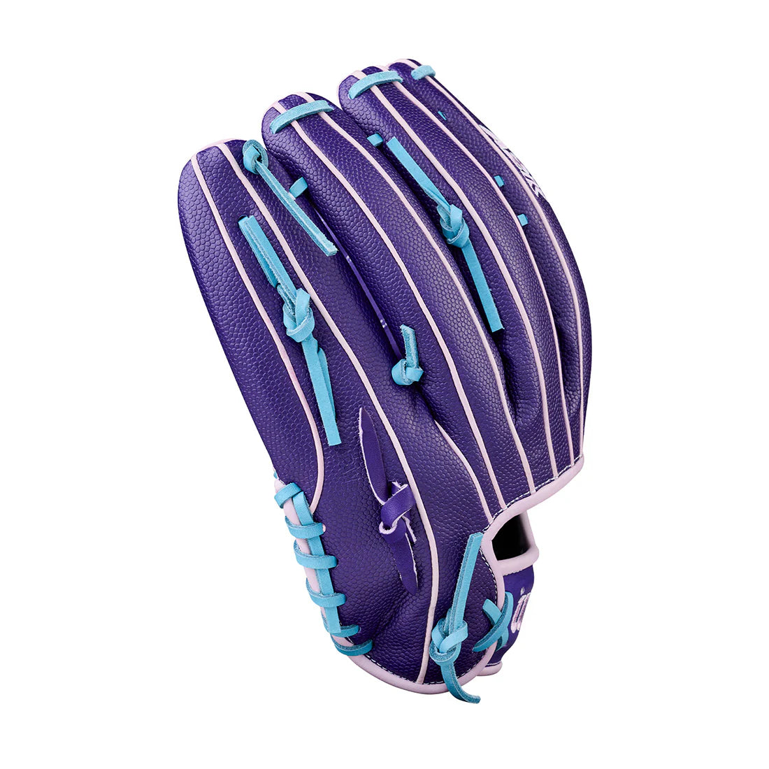 Gant de baseball polyvalent Wilson A2K B75SS 2026, 12,75 pouces, pour droitier, violet/bleu ciel