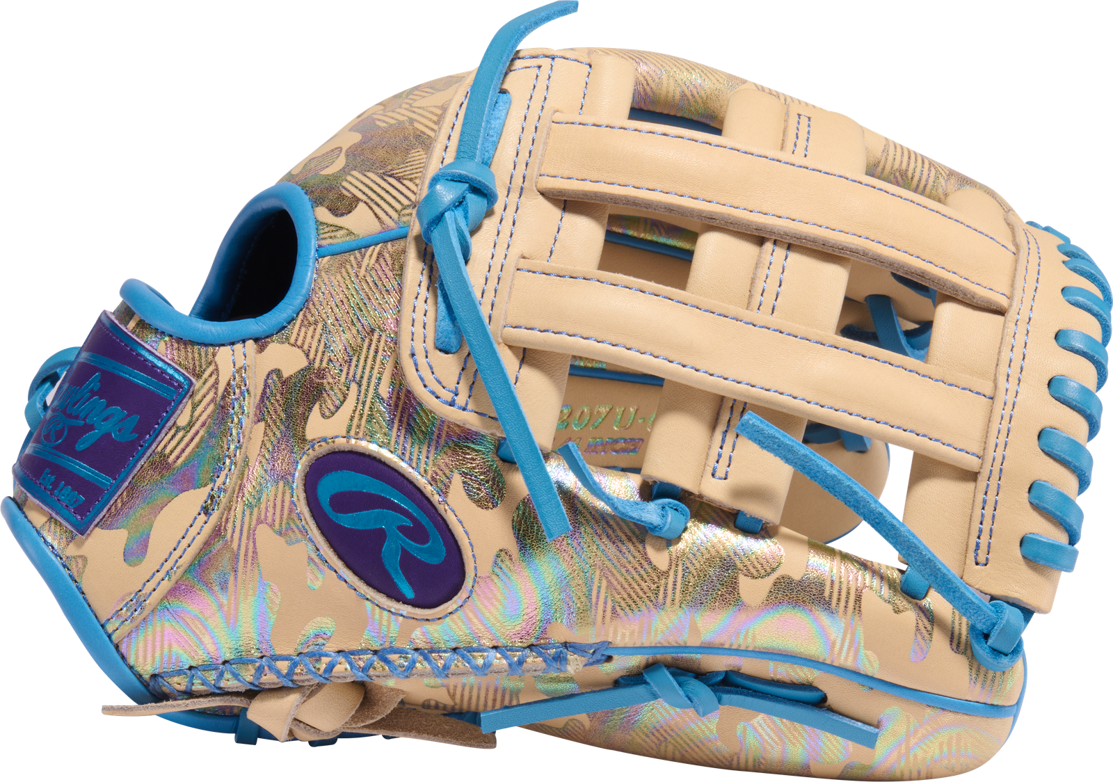 2026 Rawlings Heart of the Hide 12.25" Utility Baseball Glove Right Hand Throw PROR207U-6CC- Tan / Columbia Blue