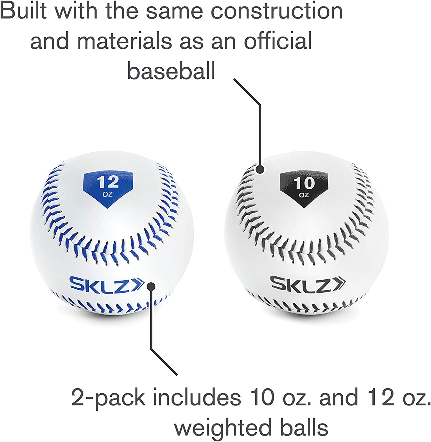 SKLZ -  Weighted Baseballs 2pk ( 12 oz, 10oz) bs24