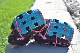2026 Miken Pro Series 13" Utility Slo-Pitch Glove PRO130-BTEP- Black / Teal / Pink