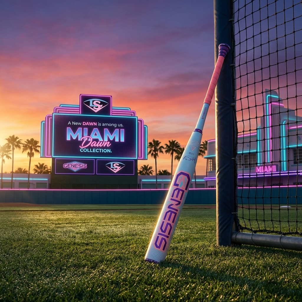 2026 Louisville Slugger Genesis Miami Dawn 2 Piece Maxloaded (0.75 oz) 13" Slo-Pitch Bat USSSA-Evolution Exclusive