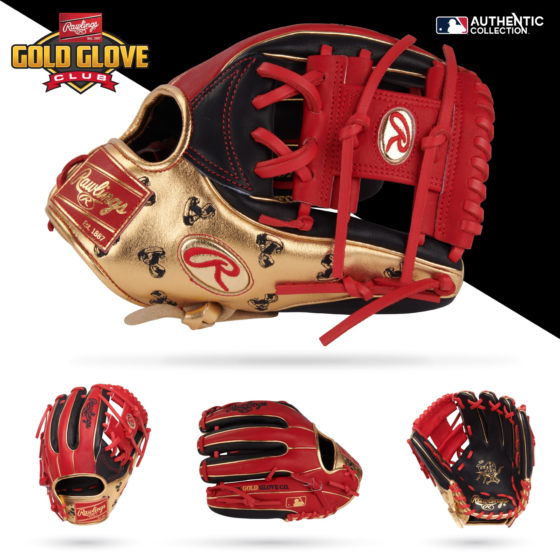 2025 Rawlings Heart of the Hide Gold Glove Club June 11.5" Infield Baseball Glove PRO-GOLDYIX Right Hand Throw