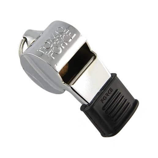 Fox 40 Metal Super Force Whistle with Lanyard- Silver