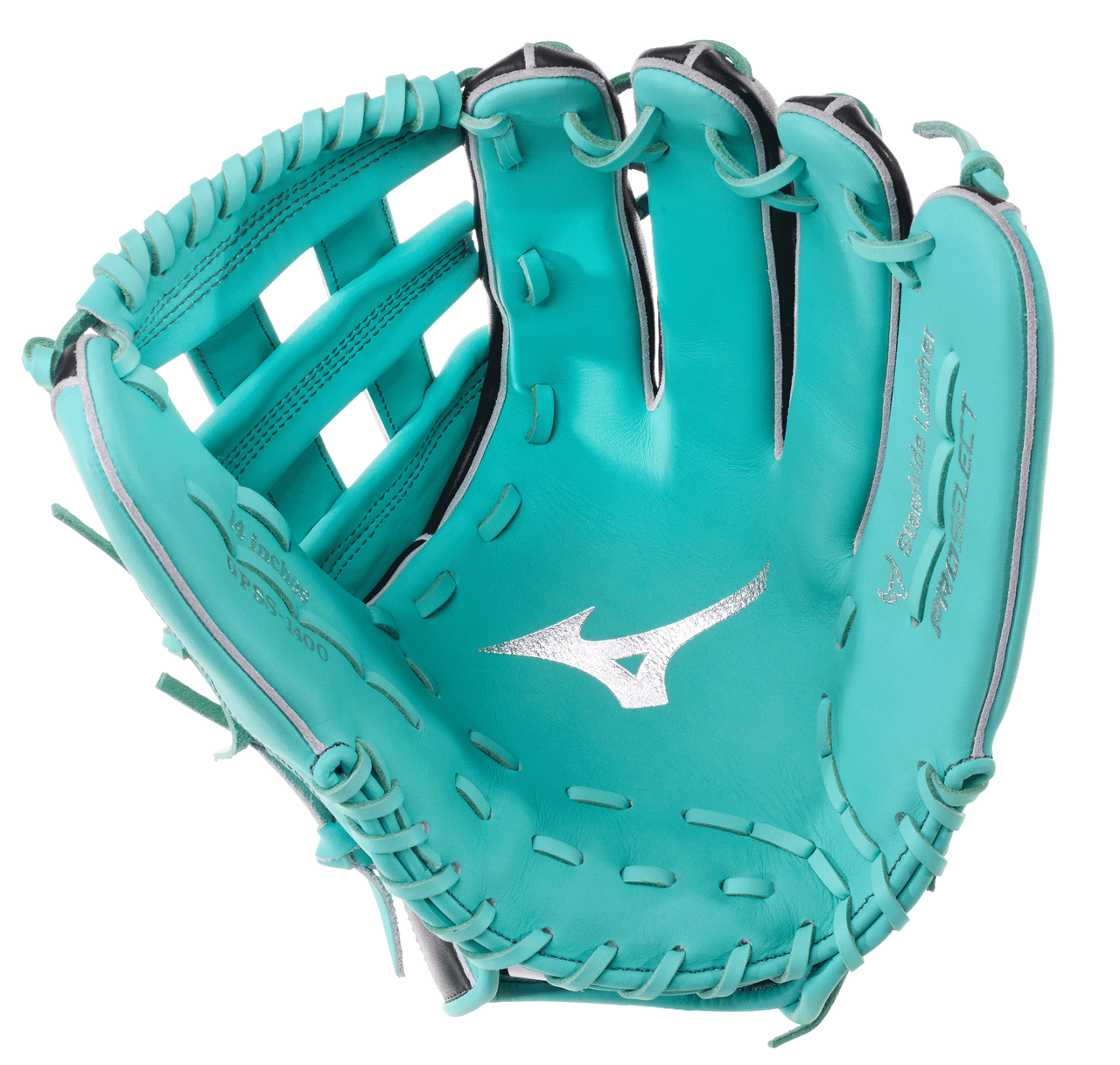 2026 Mizuno Pro Select Crush 14" Outfield Slo-Pitch Glove GPSS - 1400 - Black / Mint