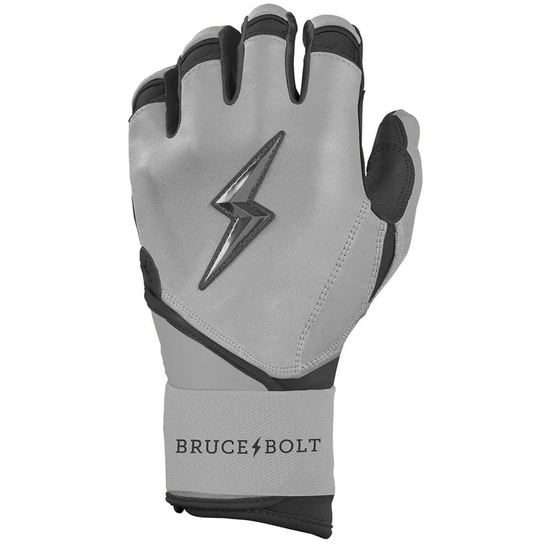 2026 Bruce Bolt Grey Series Long Cuff Batting Gloves BB-LCBG-CHARGRY - Youth - Charcoal