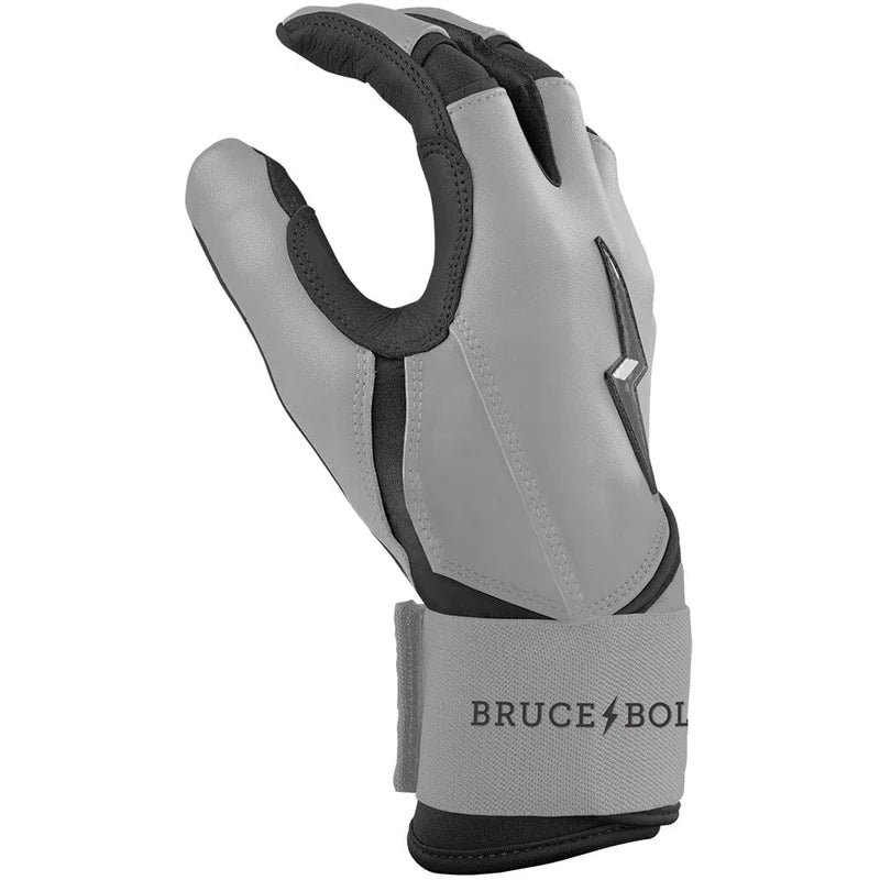2026 Bruce Bolt Grey Series Long Cuff Batting Gloves BB-LCBG-CHARGRY - Youth - Charcoal