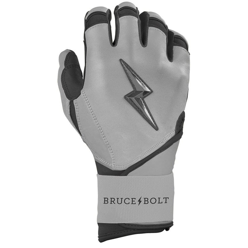 2026 Bruce Bolt Grey Series Long Cuff Batting Gloves BB-LCBG-CHARGRY - Youth - Charcoal