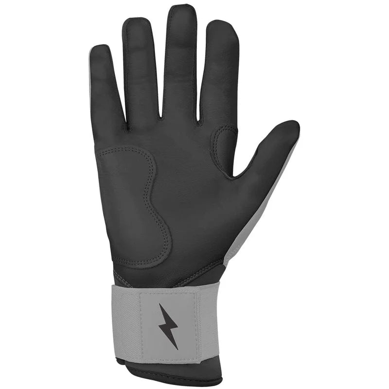 2026 Bruce Bolt Grey Series Long Cuff Batting Gloves BB-LCBG-CHARGRY - Youth - Charcoal