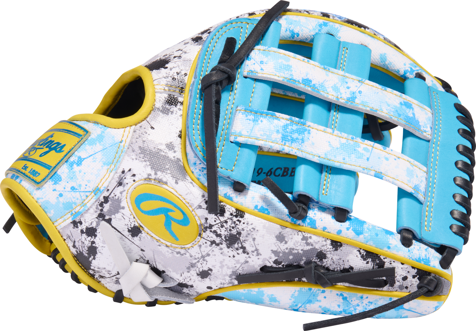 2026 Rawlings Heart of the Hide 12.75" Outfield Baseball Glove PROR3319-6CBB Columbia Blue / Splatter